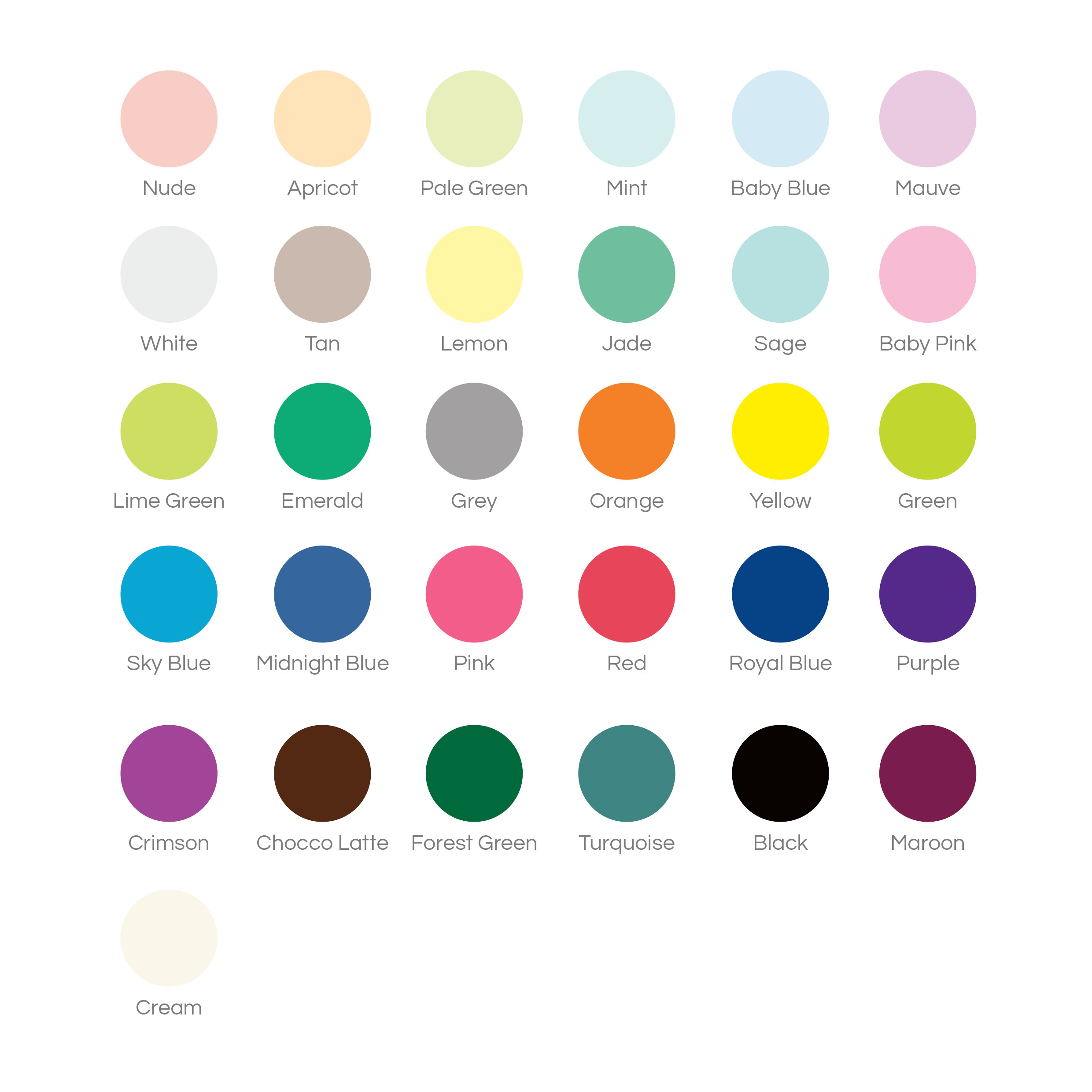 Lululemon Color Chart